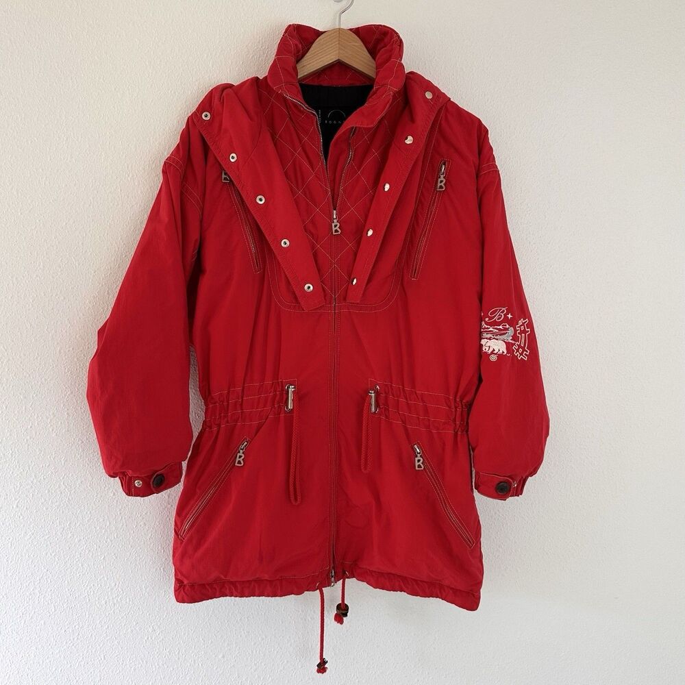 Vintage Bogner Embroidered Hooded Snow Ski Jacket Made USA Size 4